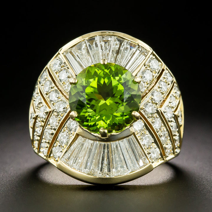 Estate Peridot and Diamond Ring