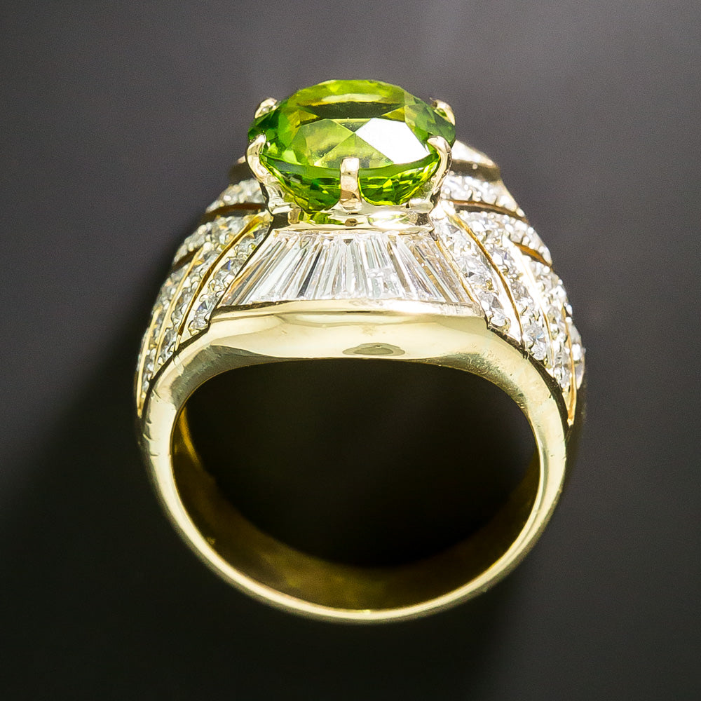 Estate Peridot and Diamond Ring - 4