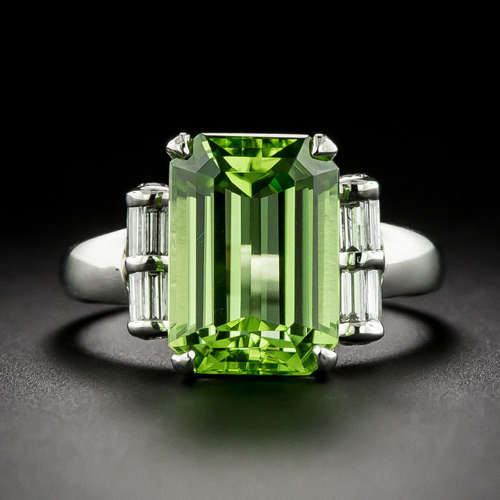 Estate Peridot and Diamond Ring