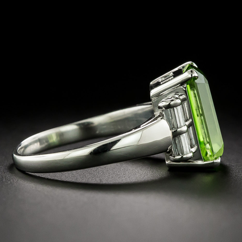 Estate Peridot and Diamond Ring - 3