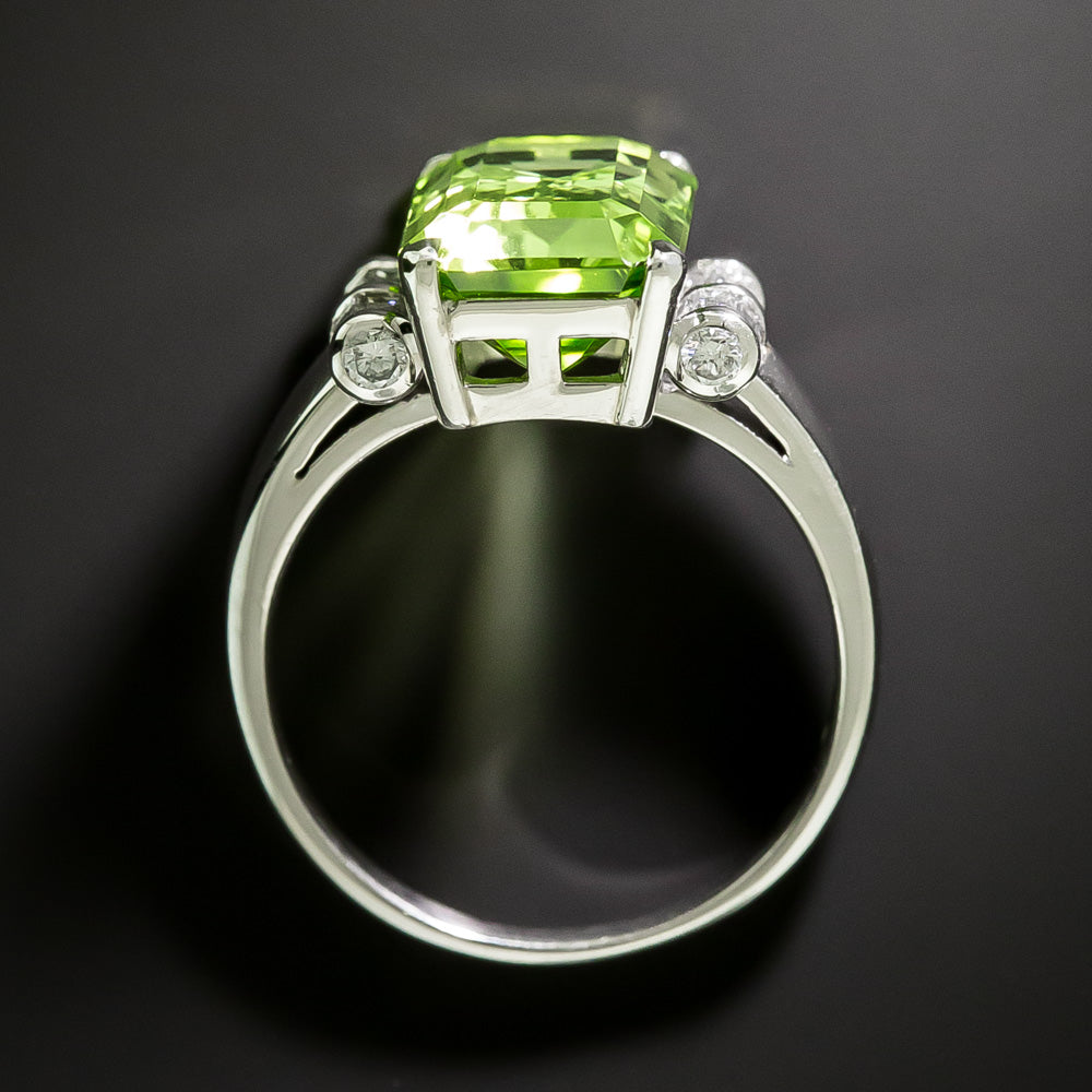 Estate Peridot and Diamond Ring - 4