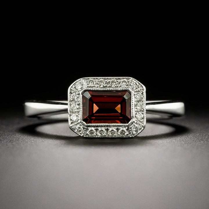 Estate Petite Garnet and Diamond Ring