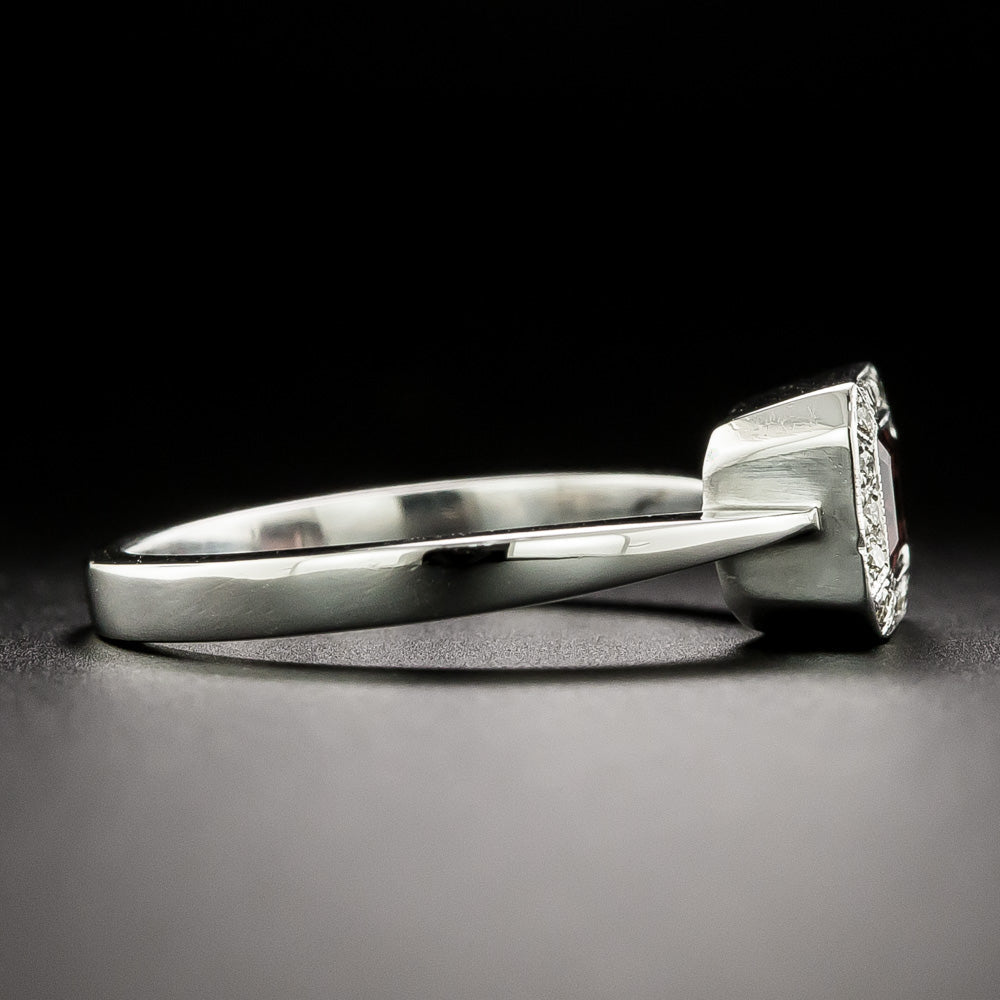 Estate Petite Garnet and Diamond Ring - 4