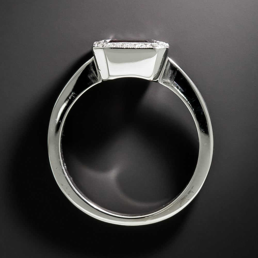 Estate Petite Garnet and Diamond Ring - 5