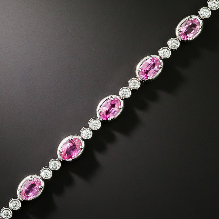 Estate Pink Sapphire and Diamond Bracelet