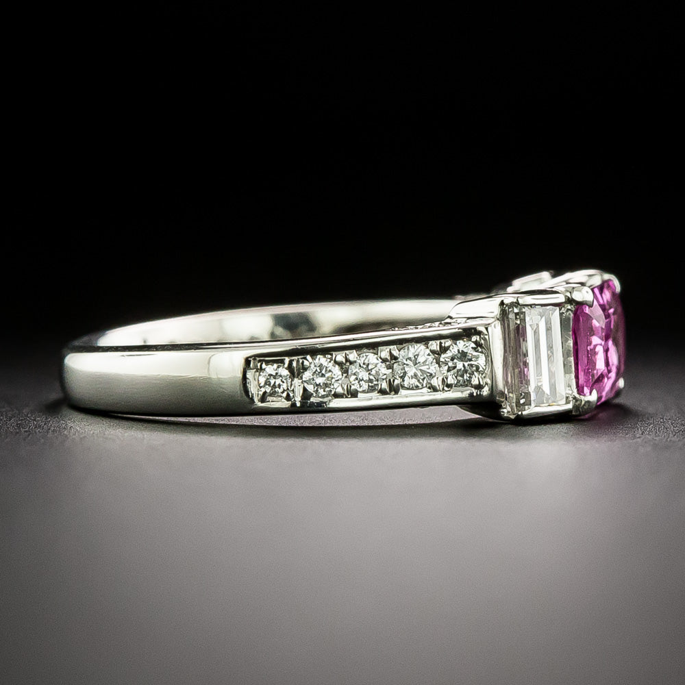 Estate Pink Sapphire and Diamond Ring - GIA  - 3