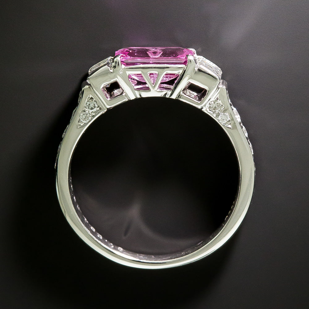 Estate Pink Sapphire and Diamond Ring - GIA  - 4