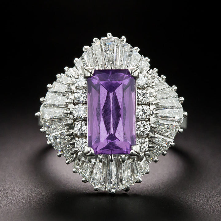 Estate Purple Spinel and Diamond Ballerina Ring
