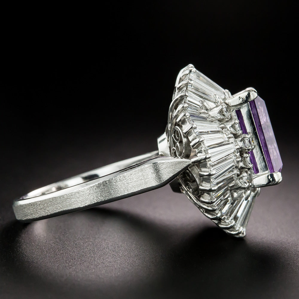Estate Purple Spinel and Diamond Ballerina Ring - 3