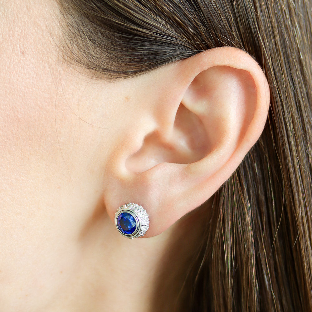 Sapphire and Diamond Earrings