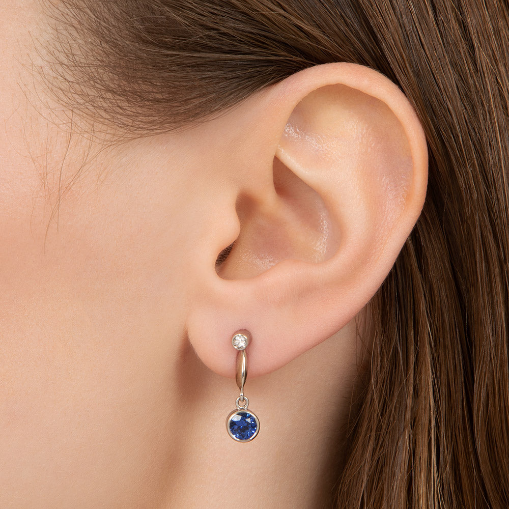 Estate Sapphire and Diamond Drop Earrings - 4