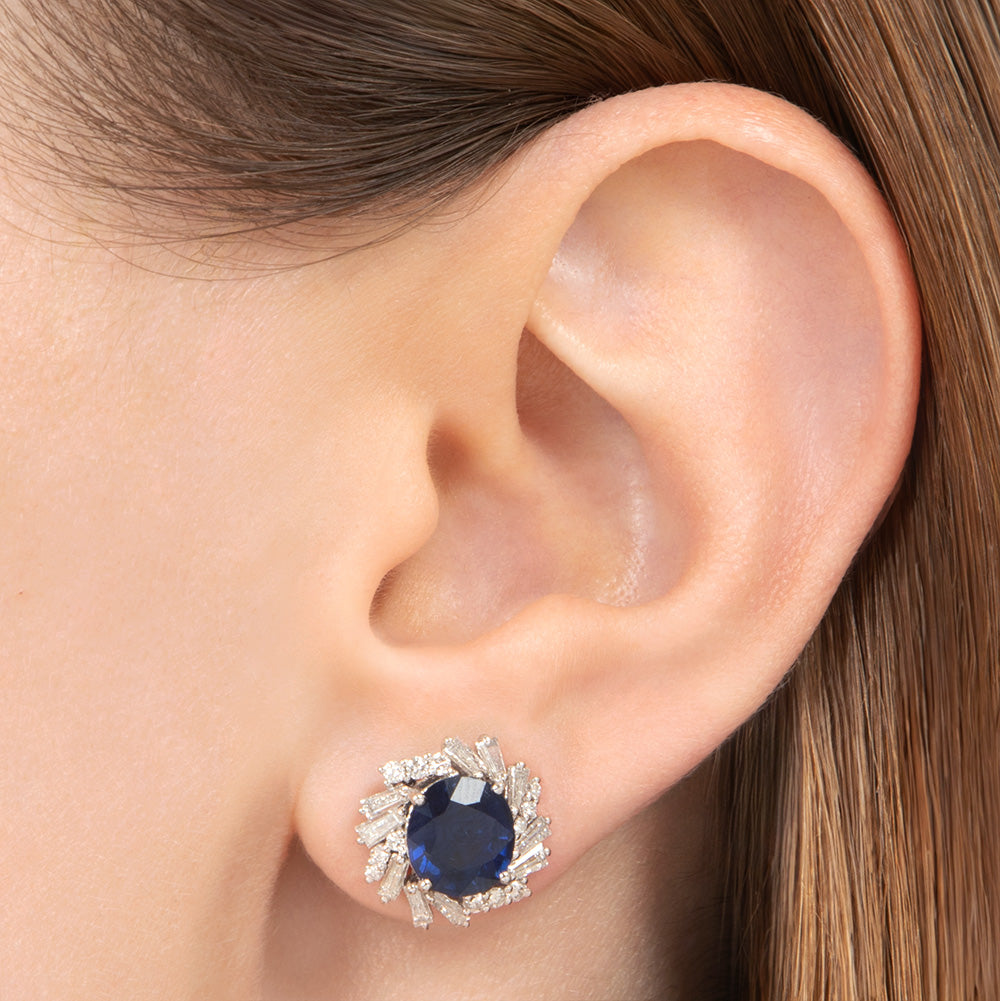Estate Sapphire and Diamond Earrings - GIA  - 4