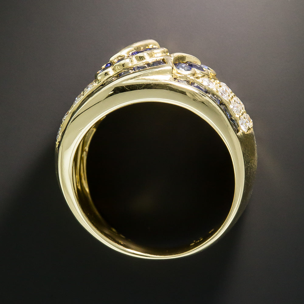 Estate Sapphire and Diamond Leaf Ring - 6