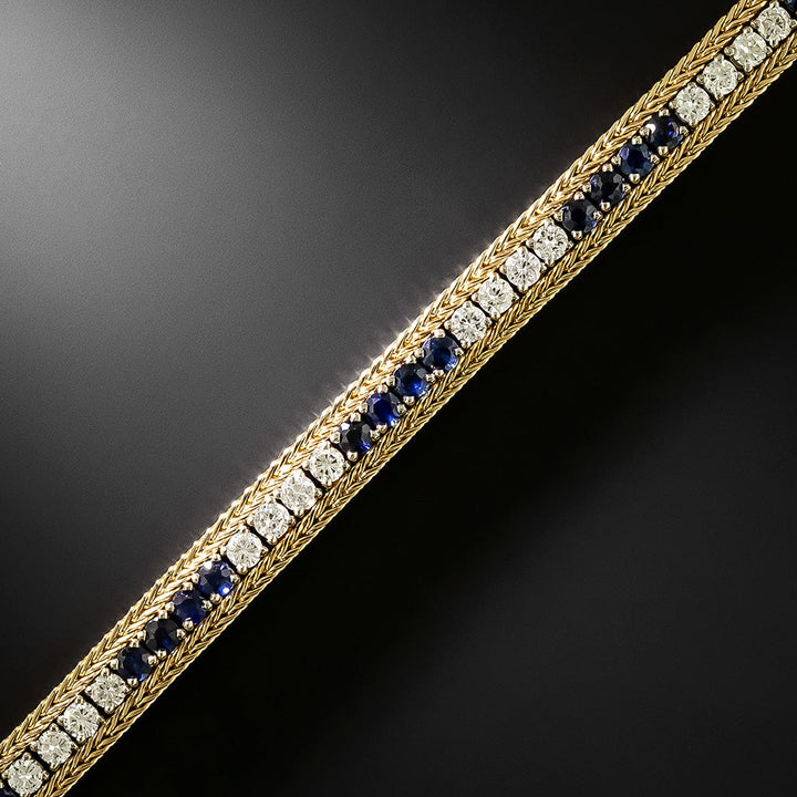 Estate Sapphire and Diamond Line Bracelet