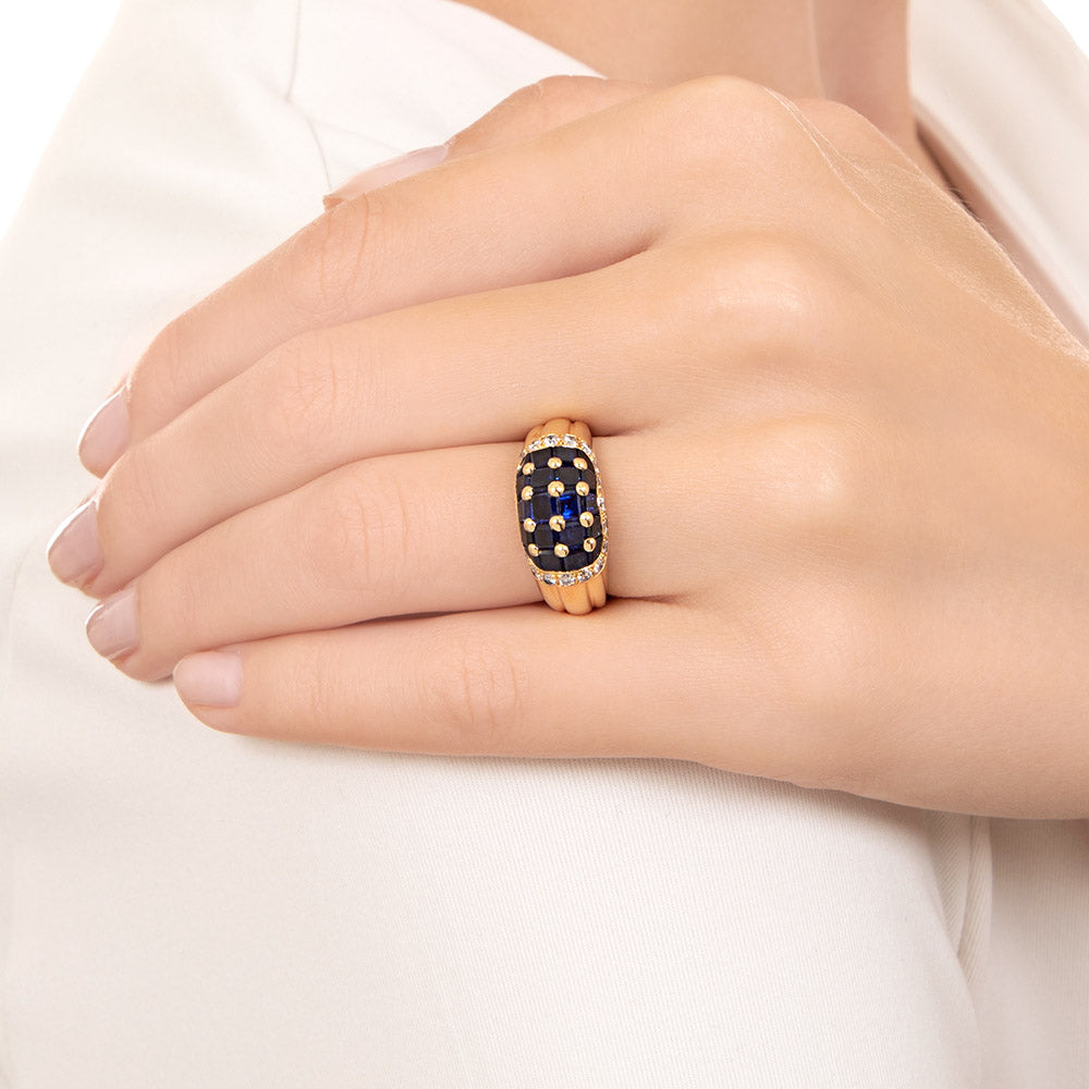 Estate Sapphire and Diamond Ring - 6