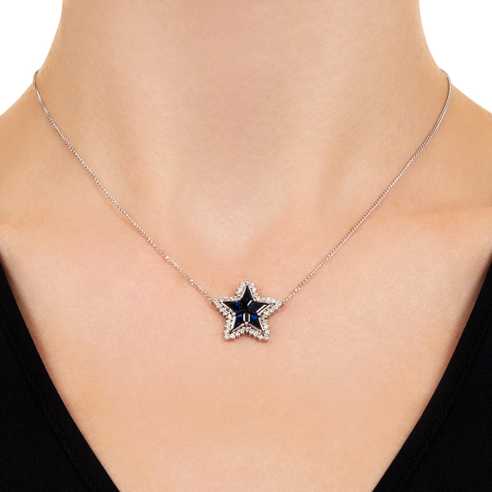Estate Sapphire and Diamond Star Pendant - 3