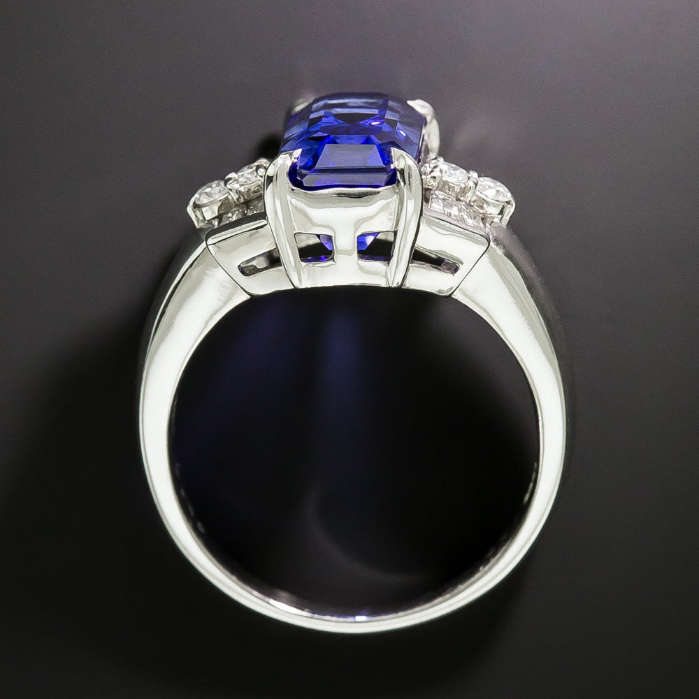 Estate Tanzanite and Diamond Ring - 4