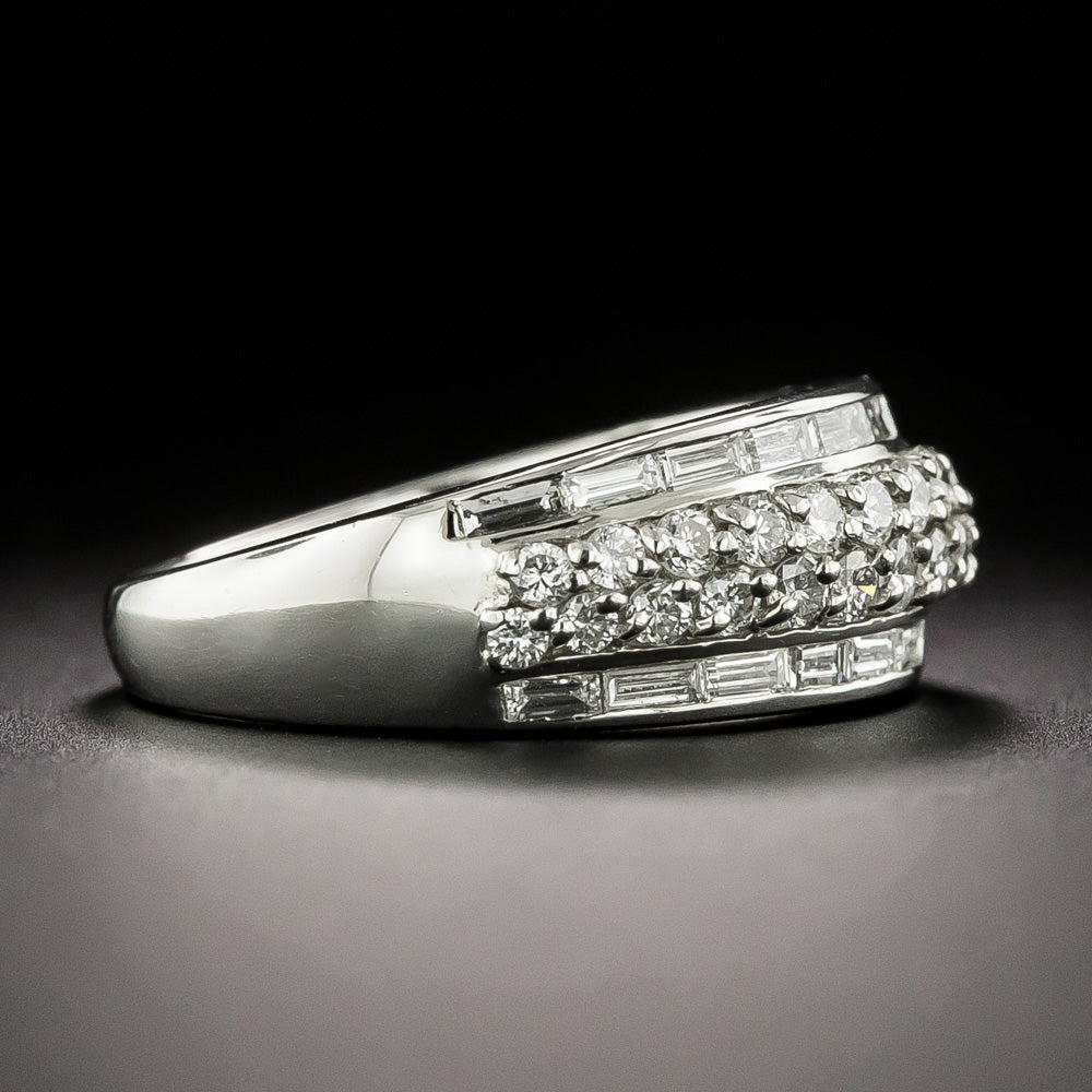 Estate Three-Row Diamond Band Ring - 2