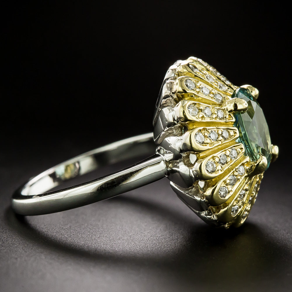 Estate Tourmaline and Diamond Ring - 3