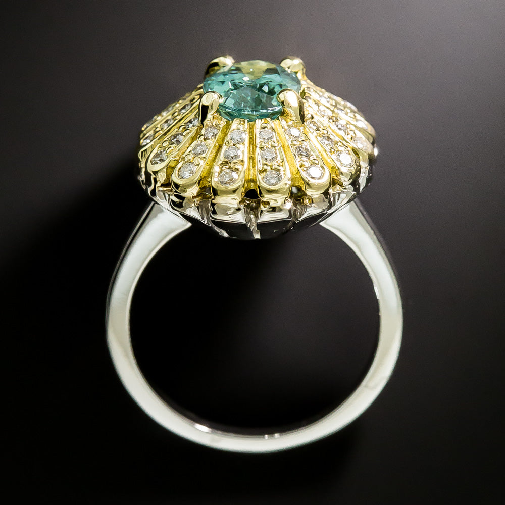 Estate Tourmaline and Diamond Ring - 4