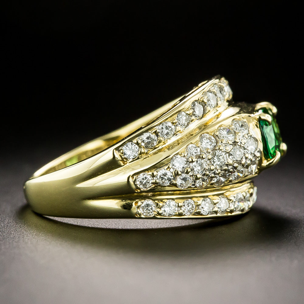 Estate Tourmaline and Pavé Diamond Ring - 3