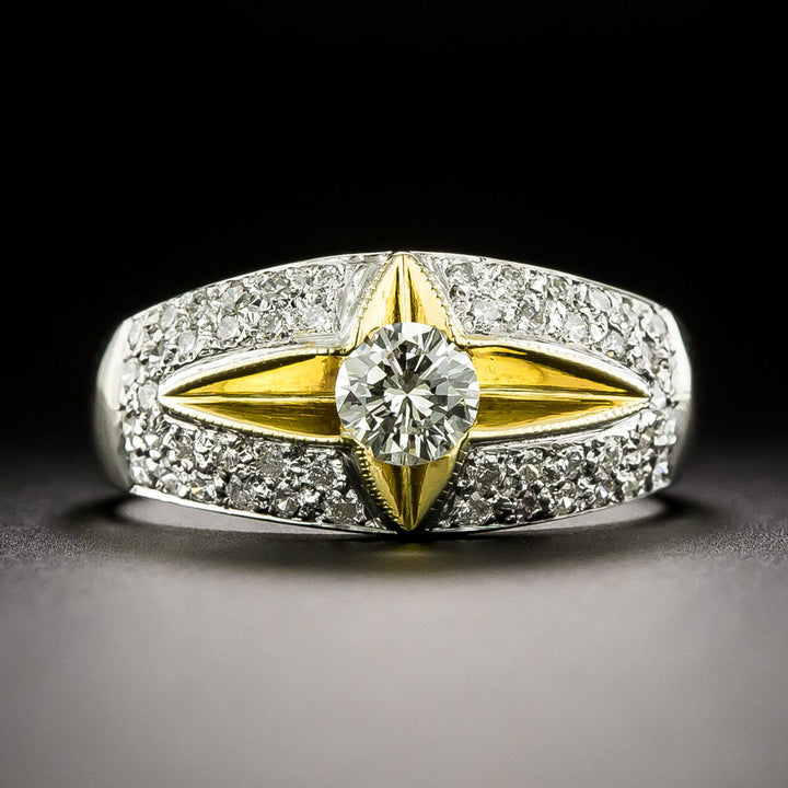 Estate Two-Tone 18K  Diamond Ring