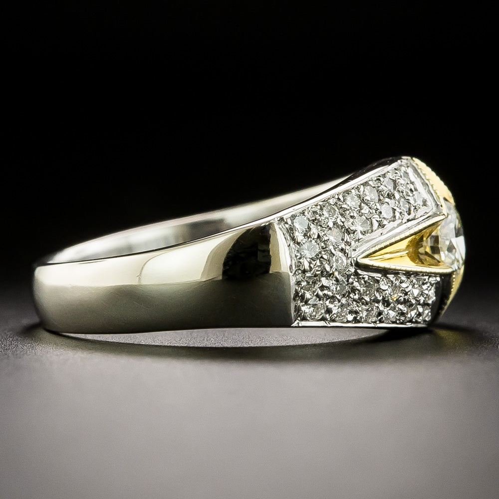 Estate Two-Tone 18K  Diamond Ring - 4