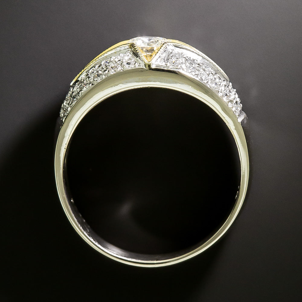 Estate Two-Tone 18K  Diamond Ring - 5