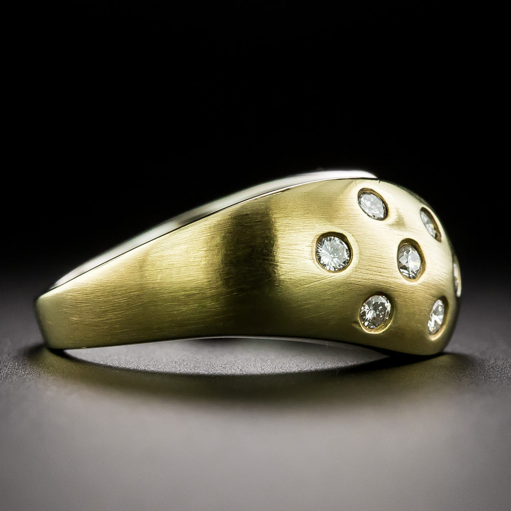 Estate Two-Tone 18K Gold Diamond Ring - 4