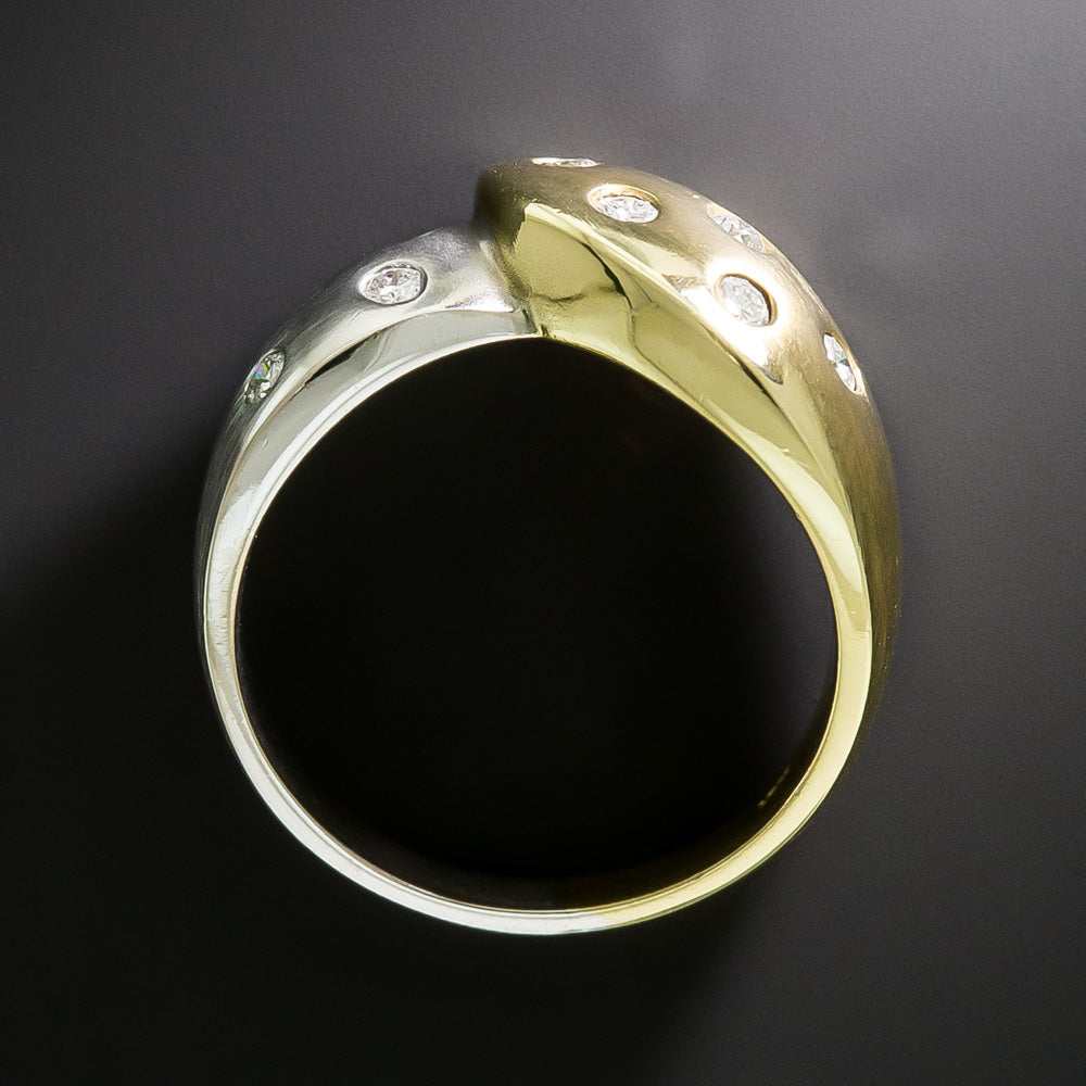 Estate Two-Tone 18K Gold Diamond Ring - 6