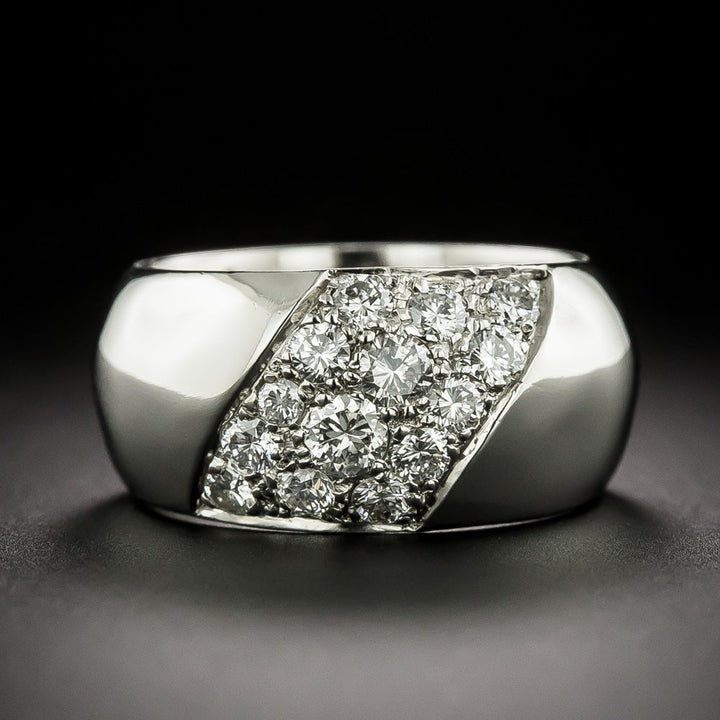 Estate Wide Diamond Stripe Band