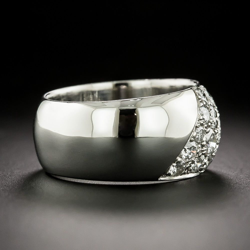 Estate Wide Diamond Stripe Band - 2