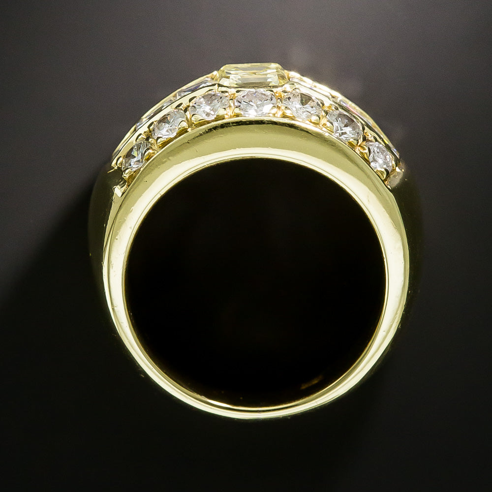 Estate Yellow and White Diamond Band Ring - 2