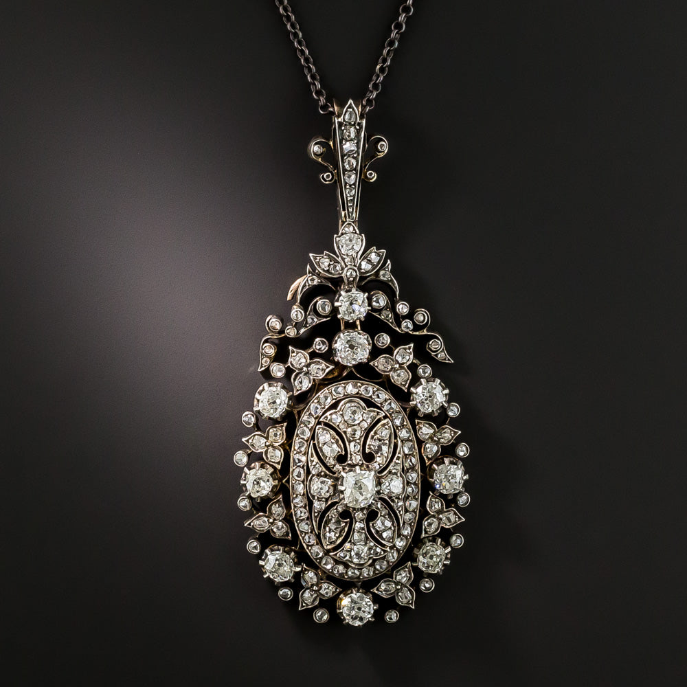 Exquisite Victorian Diamond Pendant Necklace - 2