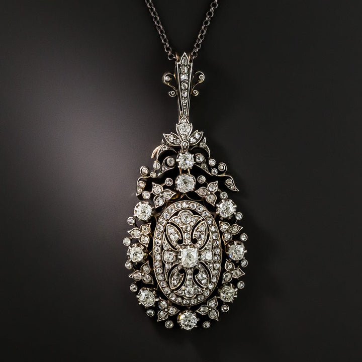 Exquisite Victorian Diamond Pendant Necklace