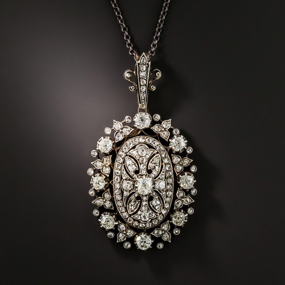 Exquisite Victorian Diamond Pendant Necklace - 3