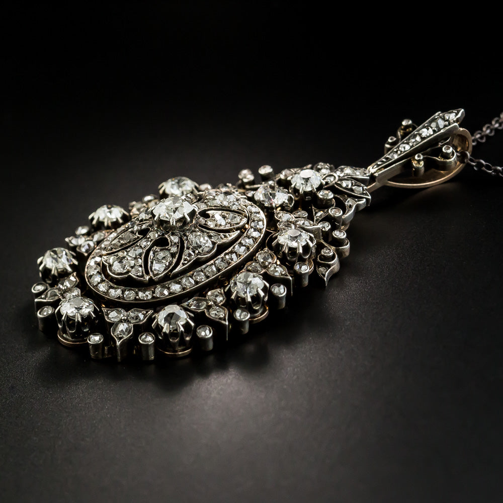 Exquisite Victorian Diamond Pendant Necklace - 5