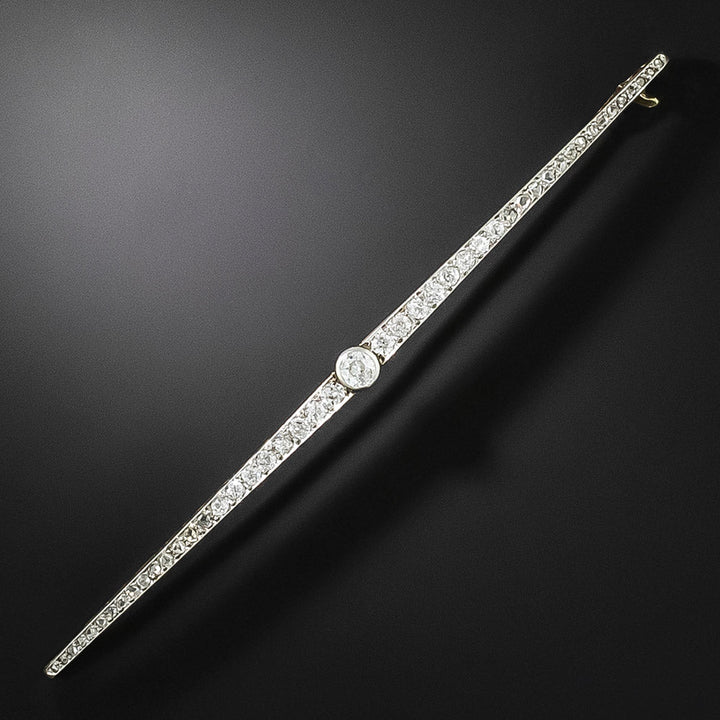 Extra Long Edwardian Diamond Bar Pin