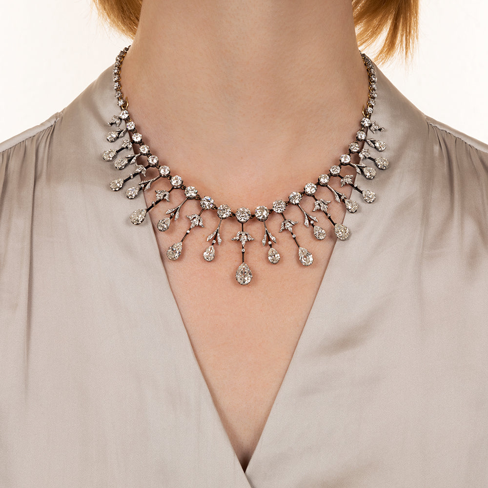 Extraordinary Edwardian Diamond Fringe Necklace - 7