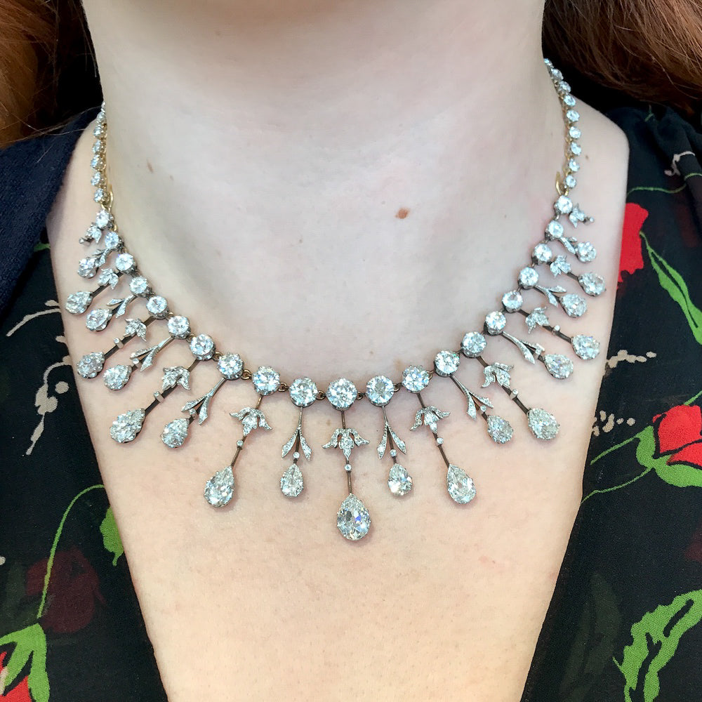 Extraordinary Edwardian Diamond Fringe Necklace - 10