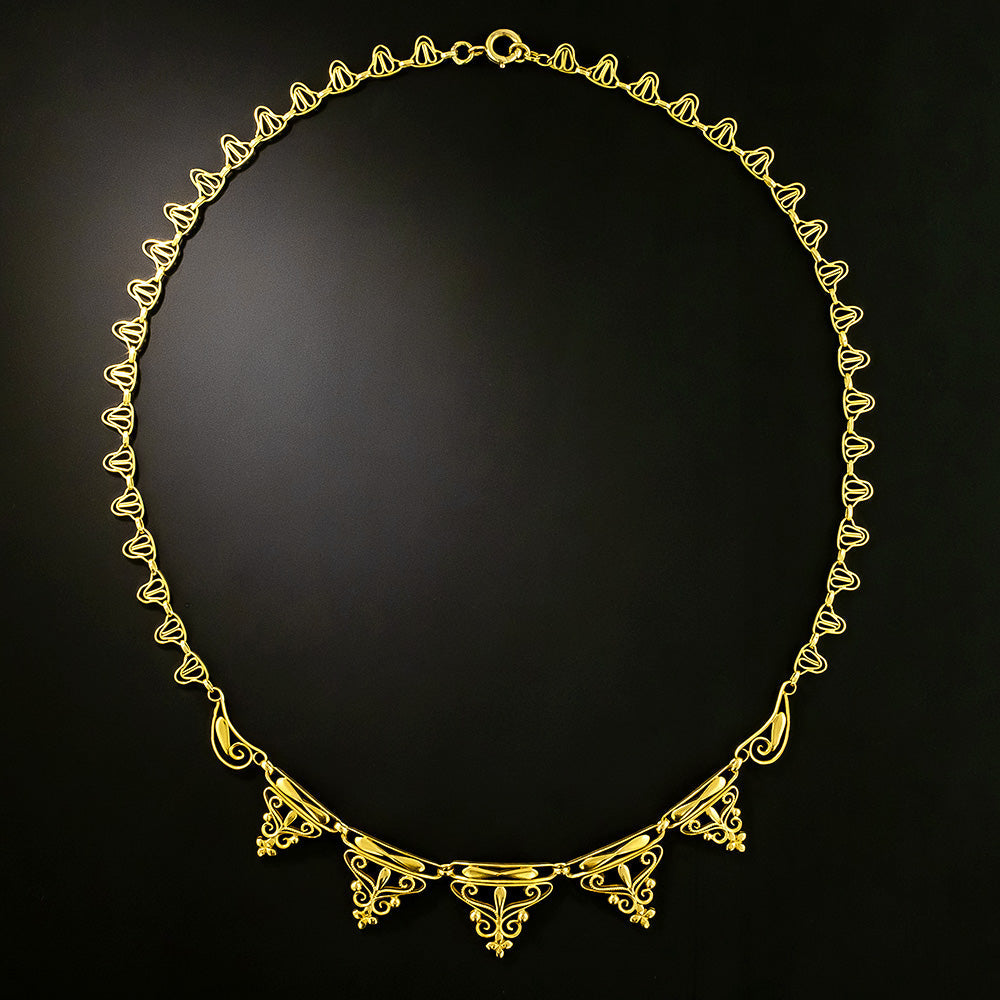 French 18K Art Nouveau Necklace - 2