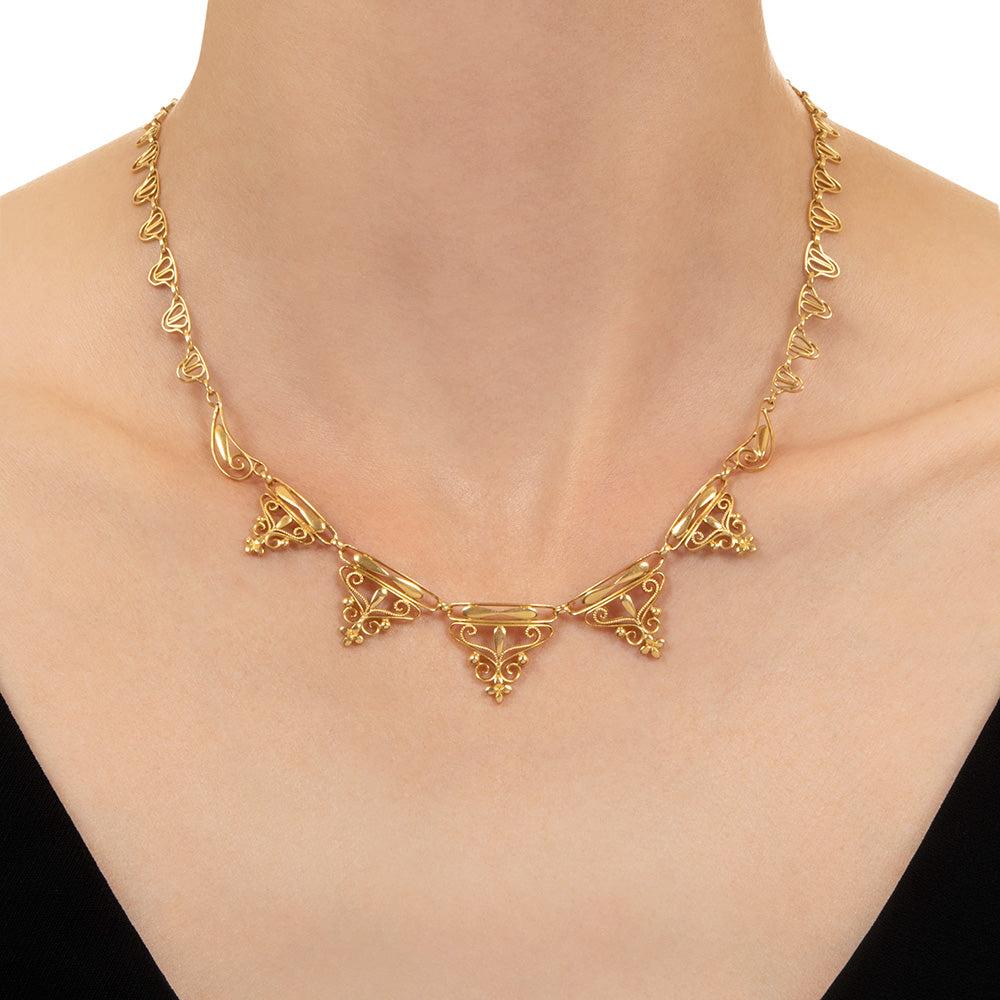 French 18K Art Nouveau Necklace - 4