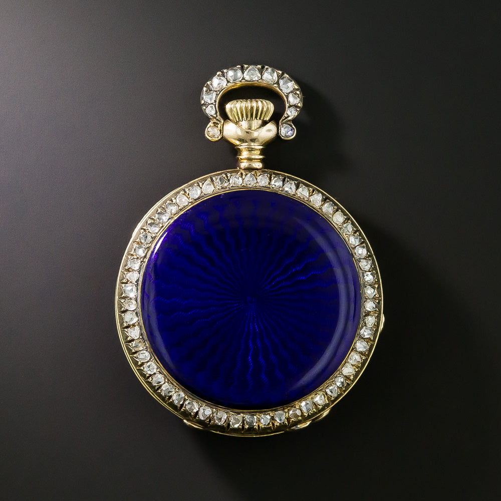 French 18K Enamel and Diamond Pendant Watch, 1916 - 6