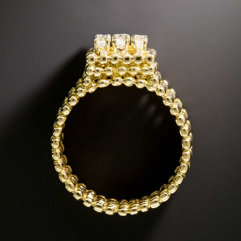 French 18K Square Cluster Diamond Ring - 4