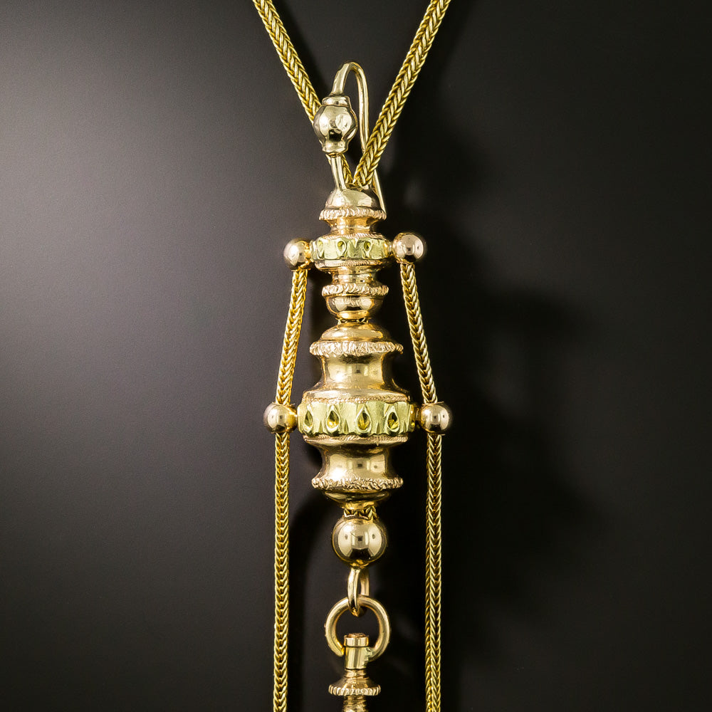 French Antique 18K Long Tassel Necklace - 3