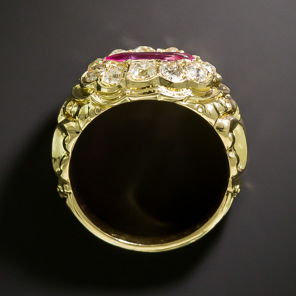 French Antique Burmese No-Heat Pink Sapphire 18K Ring - GIA - 5