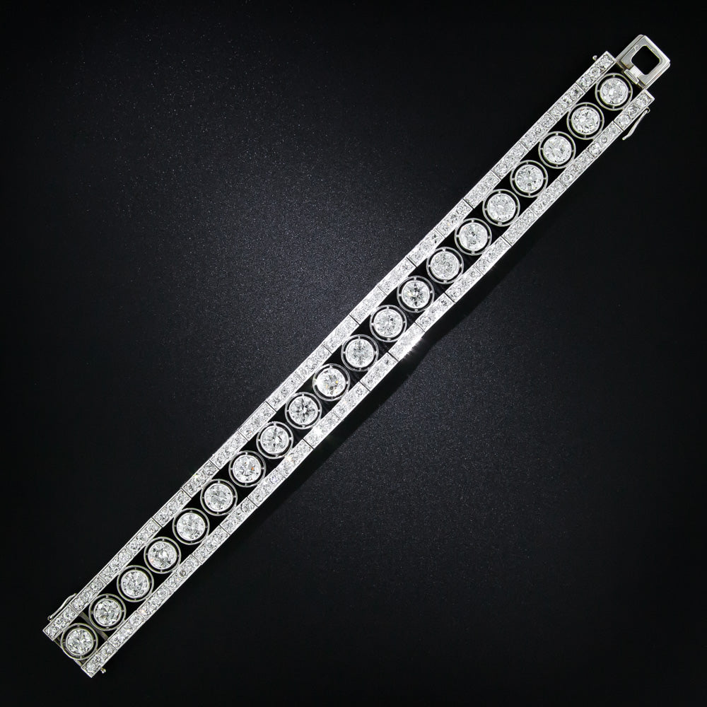 French Art Deco 15.50 Carat Total Weight Diamond Bracelet - 5