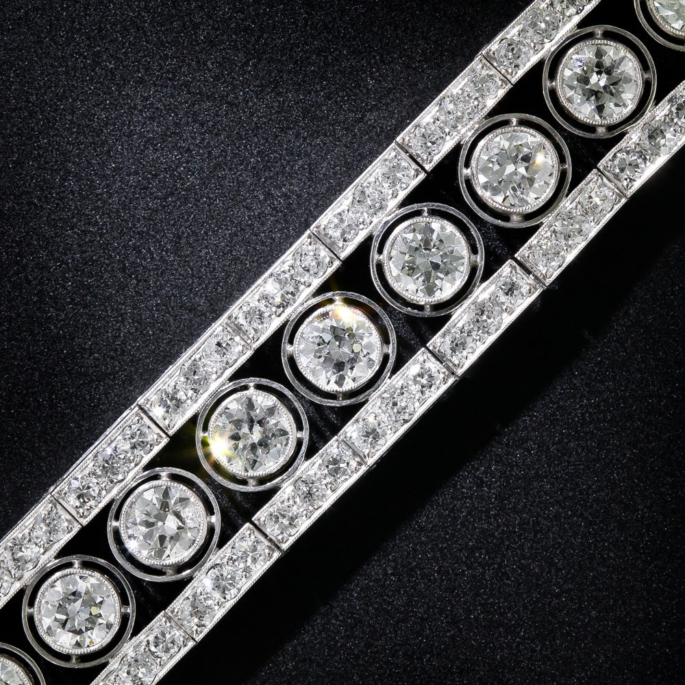 French Art Deco 15.50 Carat Total Weight Diamond Bracelet - 6