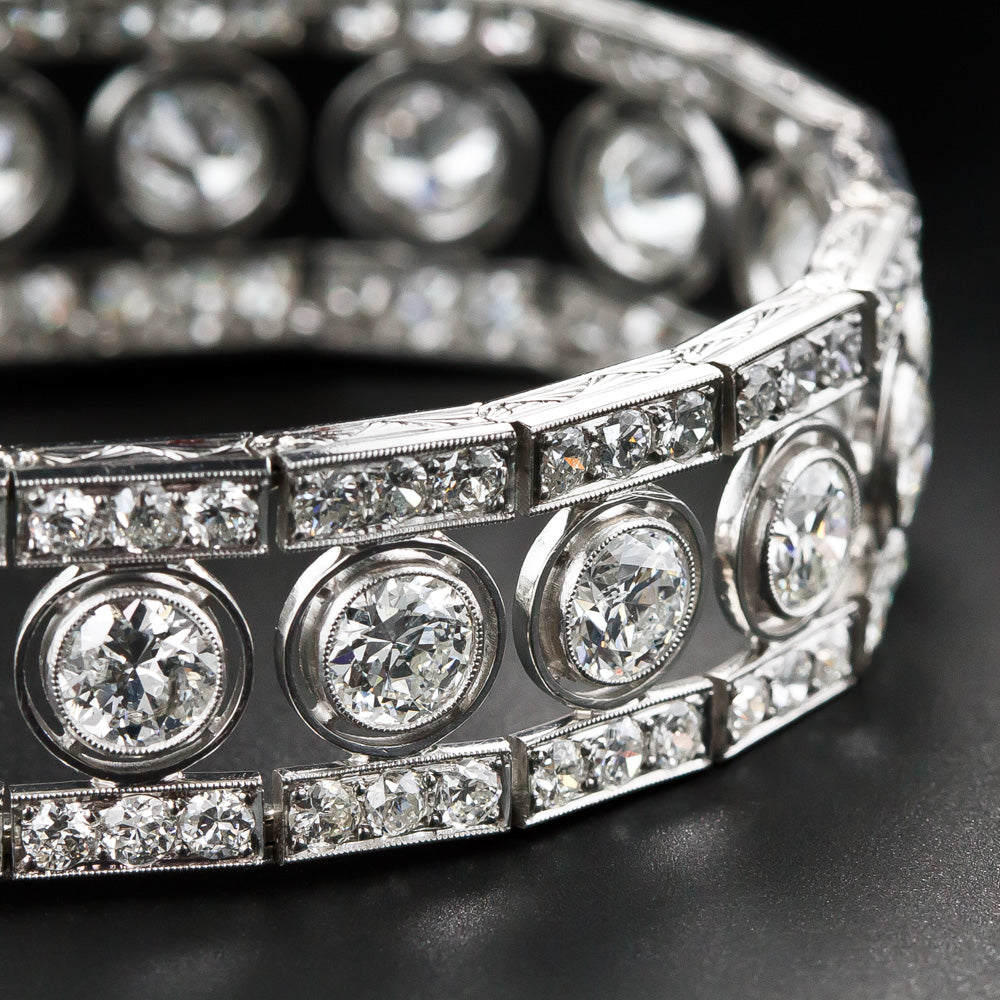 French Art Deco 15.50 Carat Total Weight Diamond Bracelet - 7