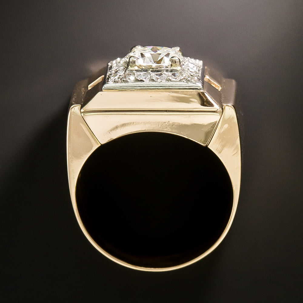 French Art Deco .95 Carat Center Diamond  Ring - 5